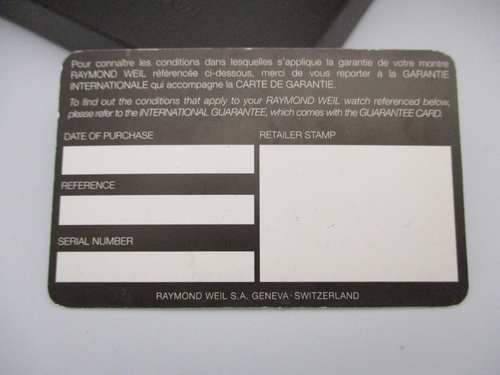 RAYMOND WEIL Watch Presentation Box Automatic Instruction Guarantee Books Card + - Picture 4 of 13
