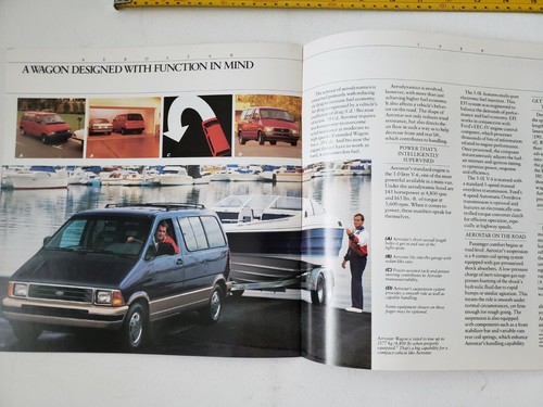 1989 FORD AEROSTAR WAGON Mini Van Brochure Vintage Canada 20 pages - Picture 8 of 11