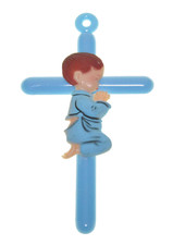 12 pc Bautizo Cross BLUE favors plastic recuerdos Nino Baptism favors communion