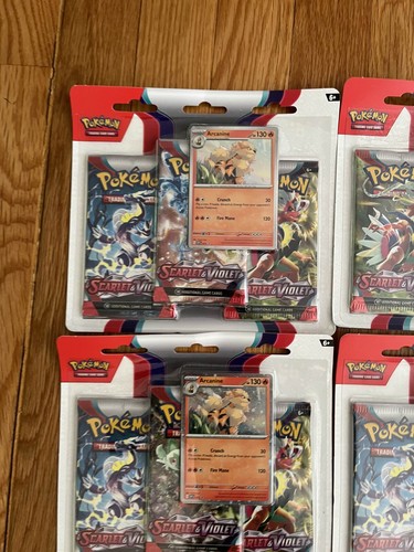 Pokémon TCG - Scarlet and Violet Pack Boosters Arcanine Promo Sealed 4 count - Picture 3 of 5