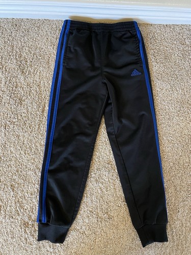 Adidas Boys Joggers Pants Navy Size 7 Pockets Track Polyester EUC