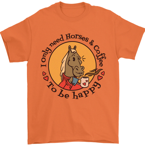 Camiseta ecuestre para hombre I Only Need Horses and Coffee 100 % algodón - Imagen 79 de 90