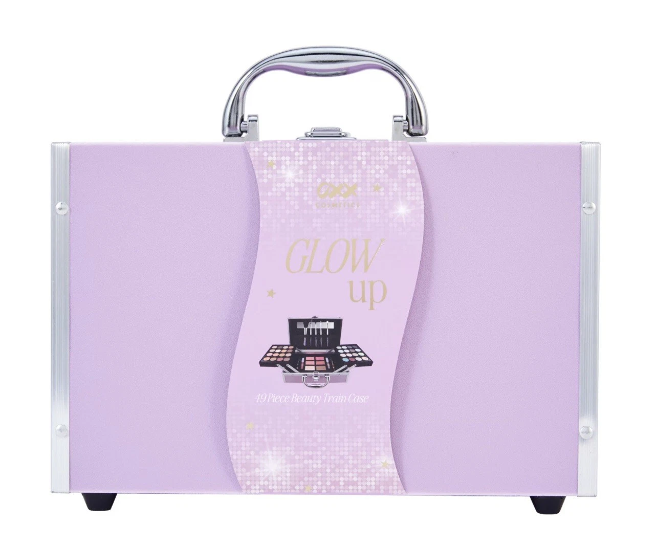 OXX Cosmetics 49 Piece Beauty Train Case Set Makeup Kit Eyeshadow Palette Gift
