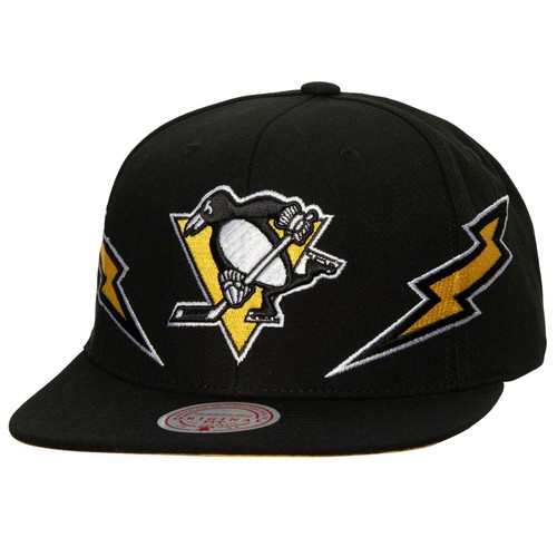 Men's Mitchell & Ness Black Pittsburgh Penguins Double Trouble Lightning