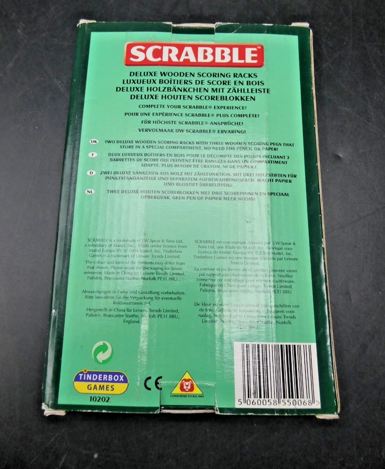 Scrabble Deluxe Wooden Scoring Racks Word Game Genuine Product! - Image 2 of 4