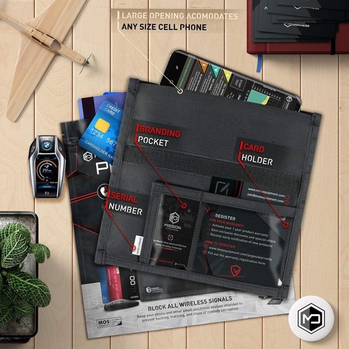 Mission Darkness Non-Window Faraday Bag for Phones // Signal 1-Pack, Black - Picture 3 of 9