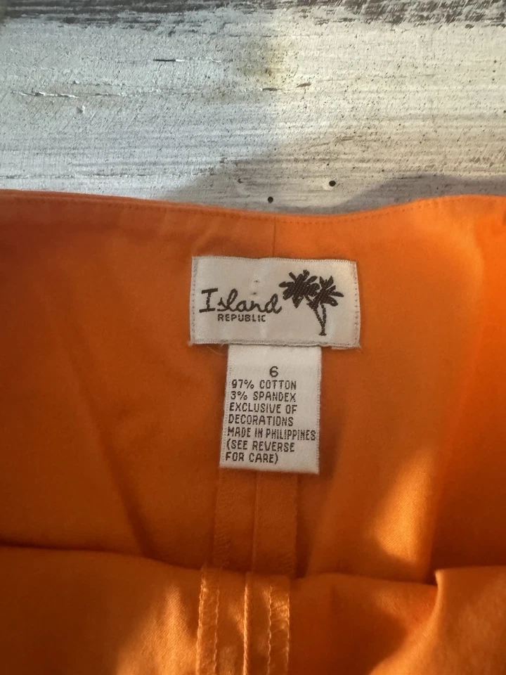 Falda Island Republic Naranja Con Botones Blancos Talla 6 Foto 3 de 3