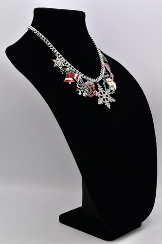 Vintage Weihnachten Charm Halsband Halskette Kristall Schneeflocke Weihnachtsbaum 90er BinBN - Bild 4 von 12