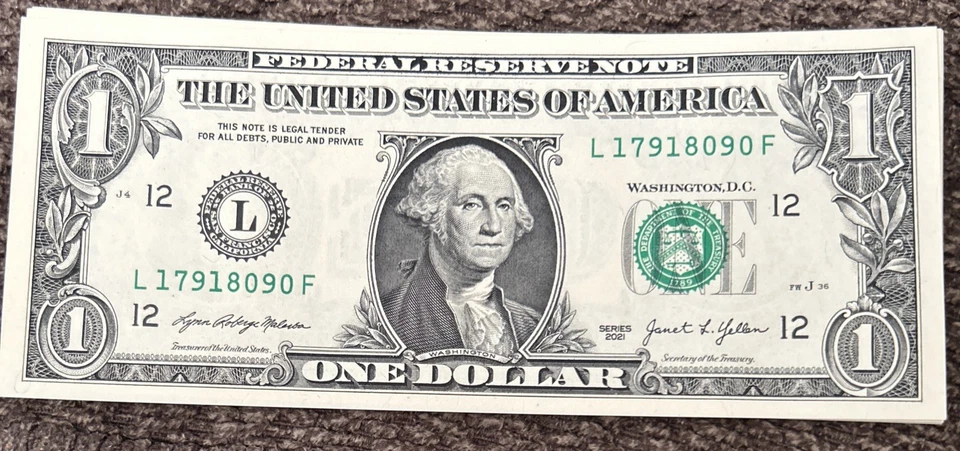 SEP 18 1971 Birthday TRUE REVERSE Date Note Fancy Serial Number One Dollar Bill - Image 2 of 3