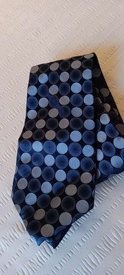 Dockers Mens Blue Silver Polka Dot Pattern Tie 