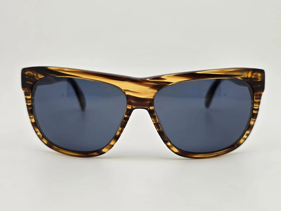 Gafas de sol Diesel DL0100 Col.41V marco a rayas marrón lentes azules claros con estuche 58 mm Foto 2 de 4