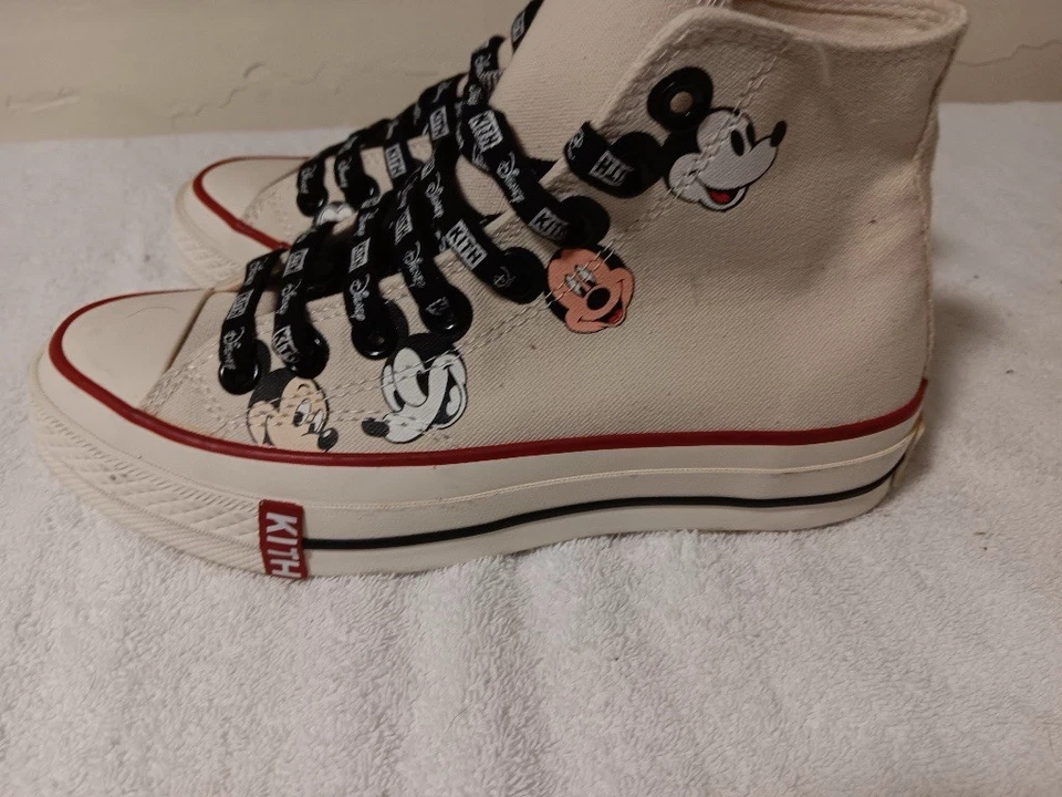 Kith Disney Converse Mickey Mouse Chuck Taylor High 1970 Sneakers White , Sz 6 - Image 4 of 4