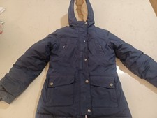 Lands End Purple Plum Girls Expedition Down Sherpa Lined Youth Parka Coat L 14