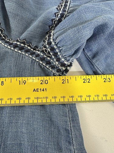 Gap Denim Long Sleeve Peasant Type Shirt Medium - Picture 6 of 7