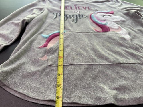 Wonder Nation Girl's "Believe in Magic" Unicorn Gray Size Large 10-12 (48) - Picture 4 of 6