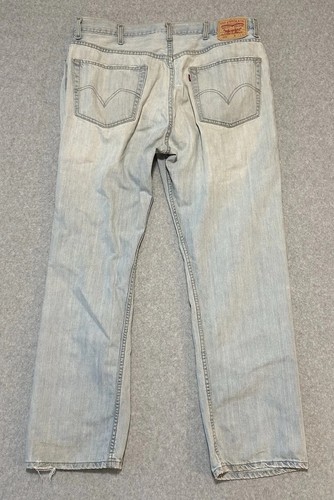 Vintage Levis 505 Men's Regular Fit Straight Light Wash Logo Denim 40X32 Jeans - Picture 11 of 19