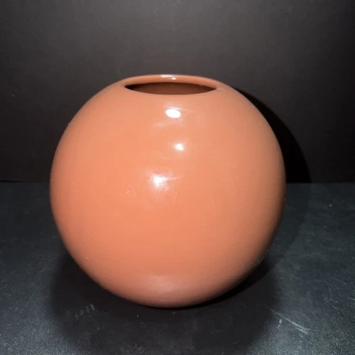 Haeger Pottery USA Vintage 1990 #4306 Mauve Rose Round Ball Vase
