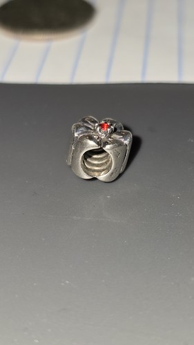 Pandora Sterling Silver FlowerLink Charm Red Garnet Flower Bead Charm Ale 925 - Picture 3 of 4