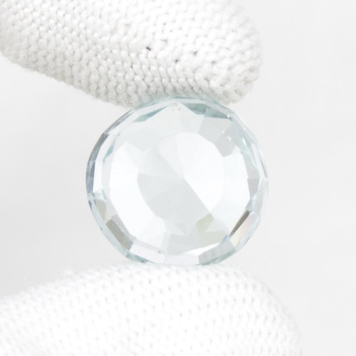 15.39 Ct. Round Cut Blue Aquamarine 1 Pcs Gemstone For Jewelry Lab-Created - Picture 3 of 4