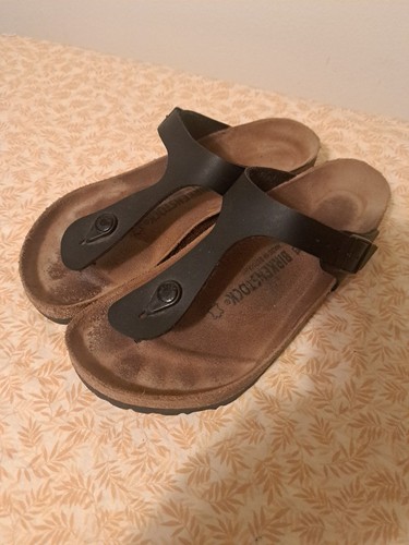Birkenstock Gizeh Flor Sandals Black Women Size 40 US Size 8 - Picture 3 of 7