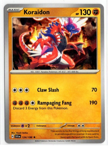 Pokemon Scarlet Violet Base SV1 NON-HOLO 124/198 Koraidon DECK EXCLUSIVE