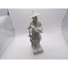 Fitz and Floyd MCM LX XVI White Asian Farmer Figurine Statue Sculpture Vintage