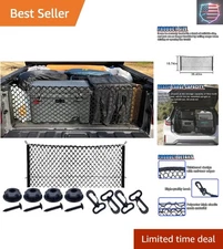 Stretchable Pocket Storage Mesh Net 35.4x15.7in with 8 Hooks for Cars & SUVs