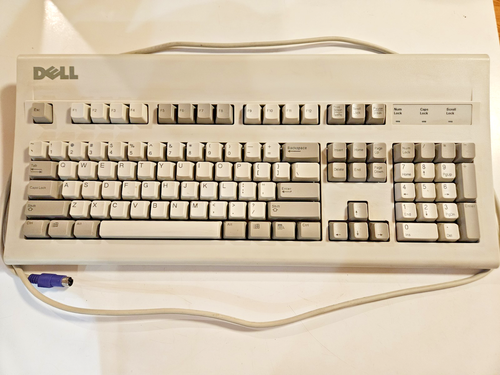 Dell AT101W Vintage clicky Mechanical Wired Keyboard Tested Working PS/2