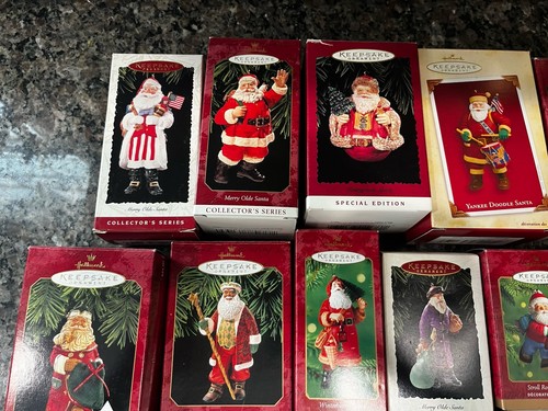 Lote de 17 Adornos de Navidad Hallmark Keepsake Colección Vintage de Papá Noel - Imagen 2 de 6