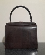 Borsetta Vintage Anni '50 Rigida In Pelle Esotica Di Lucertola