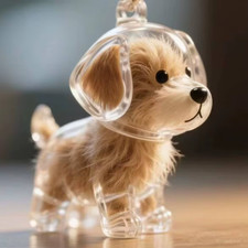 Clear Pet Hair Memorial Capsule DIY Dog Fur Keepsake Pendant for Keychain Puppy