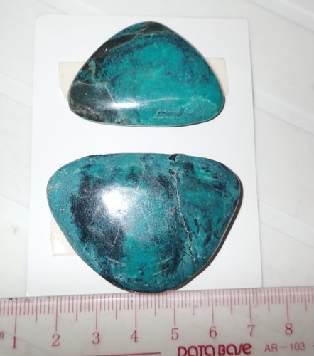 Cabujón de piedra turquesa forma libre plana 135 quilates 2 piezas 27 gramos - Imagen 3 de 3