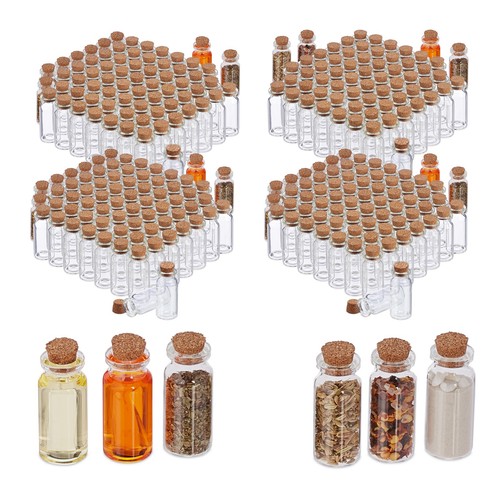 Mini botellas cristal Botellita cristal pequeña 288 botellas con tapón de corcho - Imagen 1 de 6