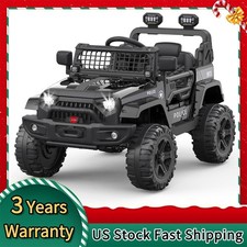 Black Kids Electric Ride on Car Toys 12V with Remote Control for Kids 3-8