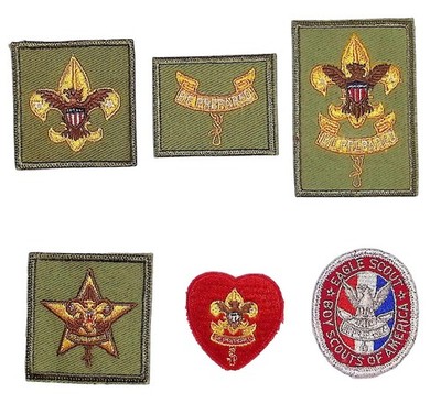 1950s-60s Eagle Scout Complete Rank Set Tenderfoot - Eagle Boy Scout (DG461)