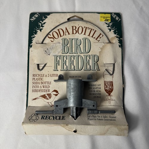 Sodaflasche Vogelfutterhaus Zinkguss Adapter Hang oder Pole Mount, Made in USA - NEU! - Bild 1 von 3