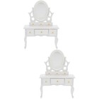 2 Count Mini Möbel Simulation Schminktisch Miniaturdekor Miniaturzubehör