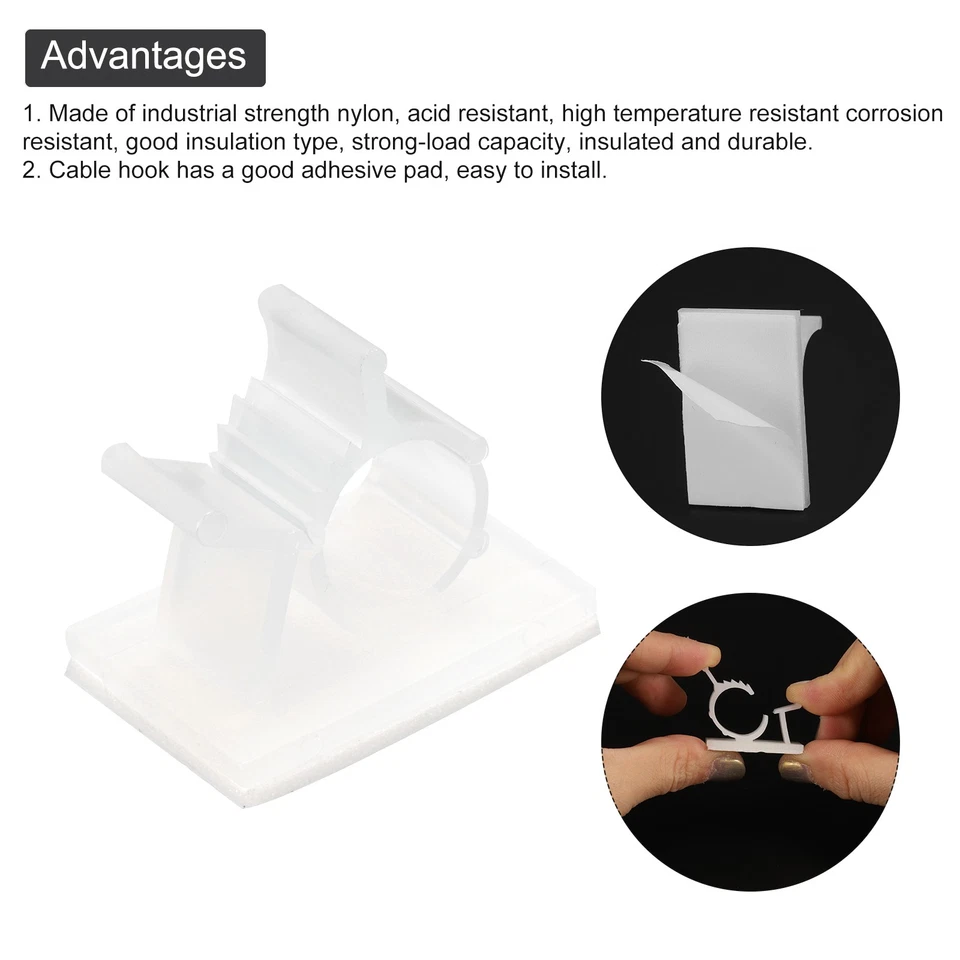 75Stk Kabelclips,8-10mm Durchmesser Selbstklebende Nylon Kabelhalter,Transparent - Bild 4 von 4