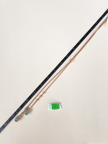 Neu! LUCKY BRAND Lariat Y Tropfen Halskette Türkis & Gold Töne Schieber Versteller - Bild 9 von 10