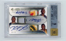 2007-08 SP Rookie Threads Durant/ Horford/ Conley Patch Auto RPA /10 BGS 9