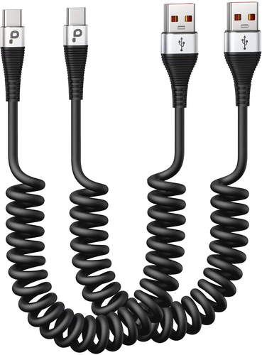 USB C Cable Fast Charging, 2Pack 3Ft Coiled USB a to Type C Charge Cord for Car, - Picture 9 of 12