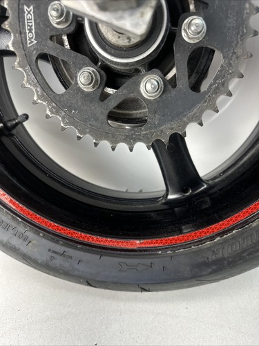 11-15 ZX10R ZX1000 REAR WHEEL BACK RIM TIRE ROTOR SPROCKET STRAIGHT OEM BLACK - Foto 2 di 16
