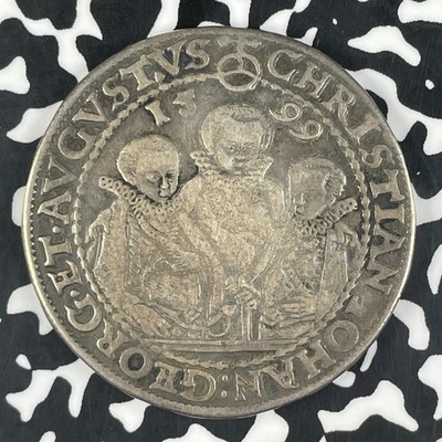 1599-HB Germany Saxony 3 Brothers 1 Thaler Lot#JM1123 Large Silver