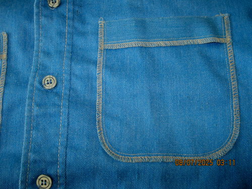 VTG JCPenny Leisure Jacket Mens 44 BLUE Contrast Stitch Disco 70's - Picture 4 of 7