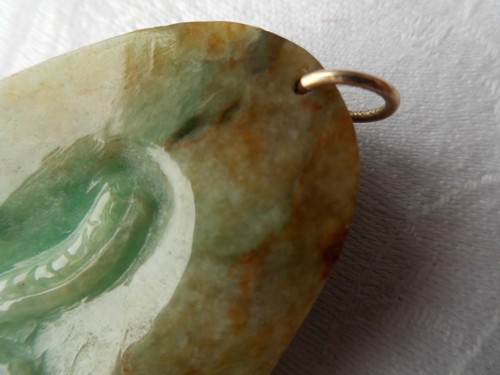 Antique Vintage JADE Dragon Pendant - Picture 6 of 11