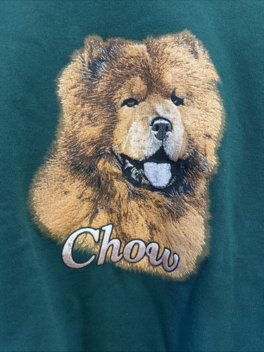 Vintage Chow Chow Hunde Grafik Sweatshirt Herren Gr. XL Animal Grafik 90er - Bild 2 von 4