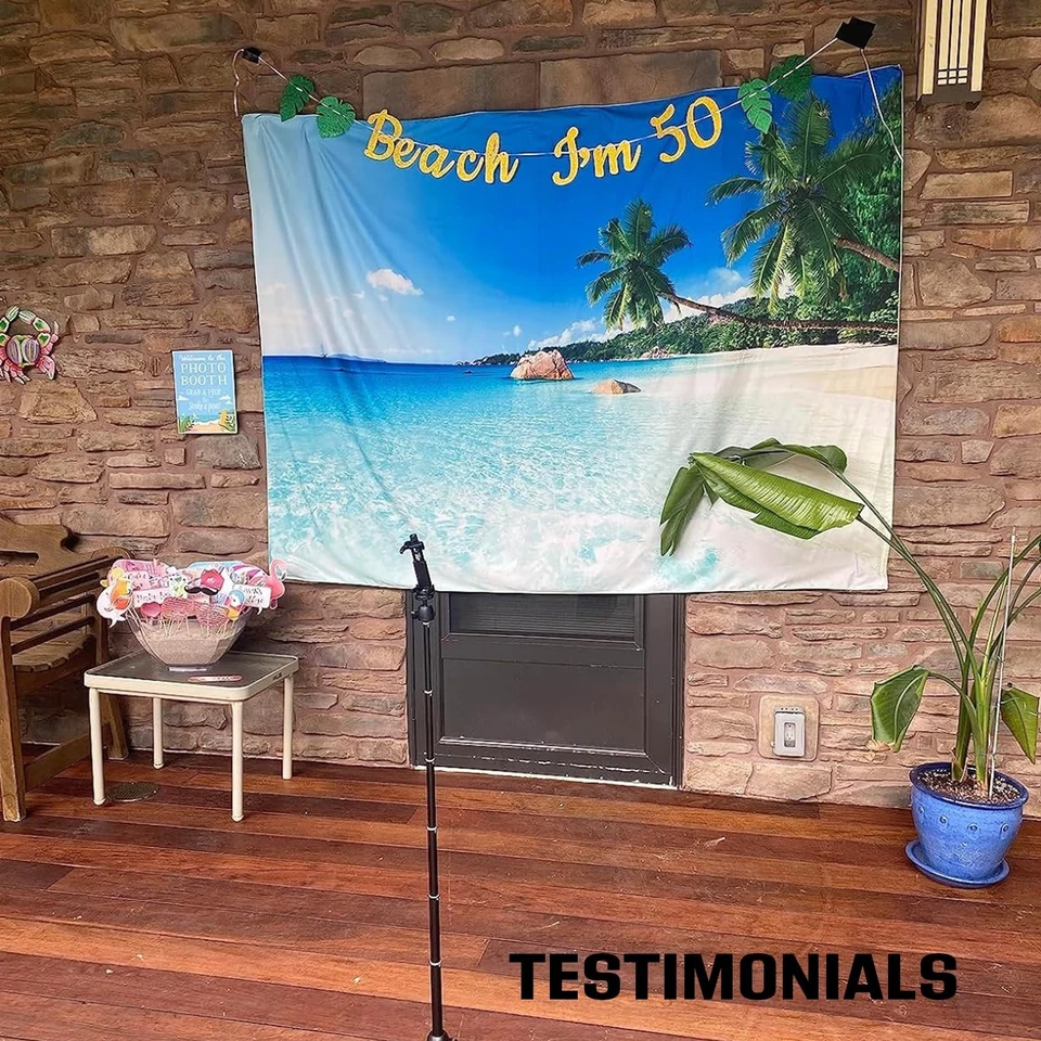 Banner Playa Soy 50, Brillo Dorado Verano 50 Cumpleaños Decoración, Playa Piscina Parte... Foto 2 de 2