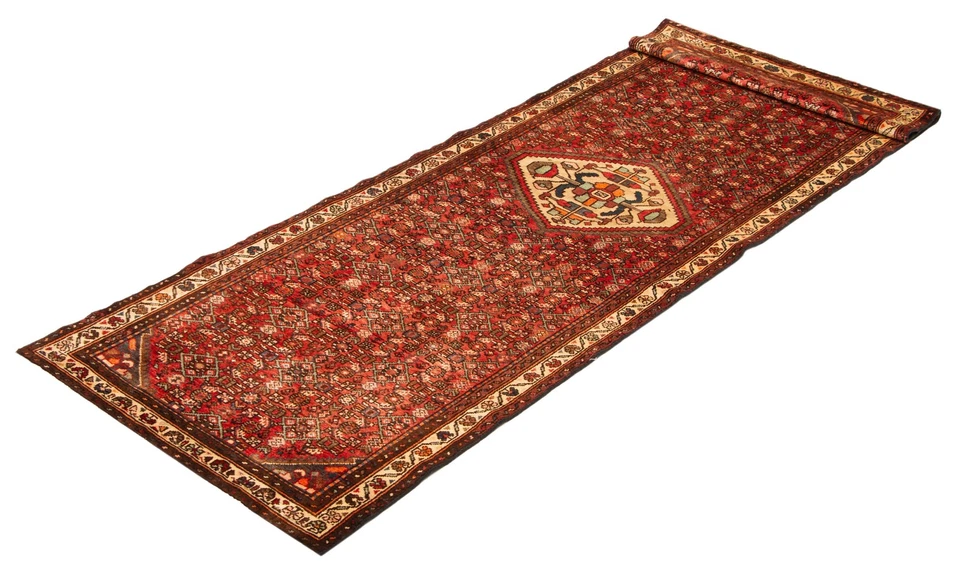 Alfombra de corredor vintage anudada a mano alfombra de lana oriental tradicional de 3'5" x 9'11" Foto 4 de 4