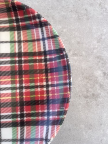 Nautica Home Tartan Check Melamine Plate 20cm Diameter Dishwasher Safe - Picture 4 of 6