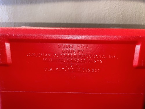 Coleman Revlon Chiller Red Cooler Flip Lid 5QT 6-Pack Holder - Picture 9 of 9